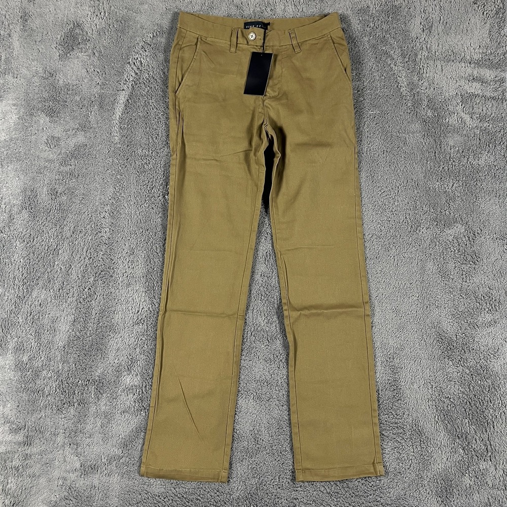 NWT Five Four Pierce Chino Pants Mens 29 Khaki Stretch Flat Front Straight Fit
